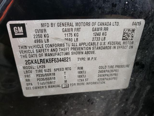 2GKALREK6F6344821 - 2015 GMC TERRAIN SLE BLACK photo 13