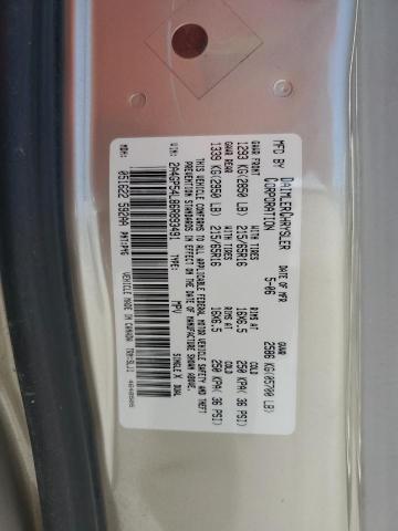 2A4GP54L86R893491 - 2006 CHRYSLER TOWN & COU TOURING თაფლისფერი ფოტო 13