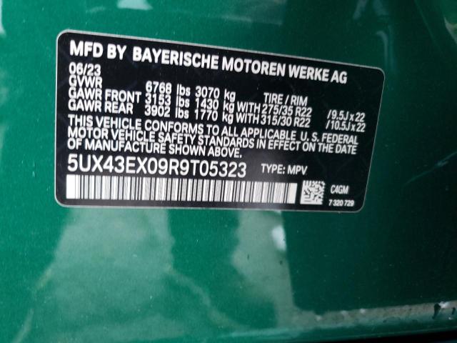 5UX43EX09R9T05323 - 2024 BMW X6 M60I GREEN photo 14