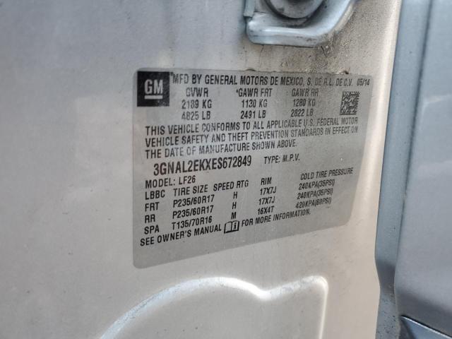 3GNAL2EKXES672849 - 2014 CHEVROLET CAPTIVA LS 银色 照片 13