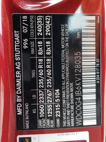 WDC0G4JB6KV128035 - 2019 MERCEDES-BENZ GLC 300 RED photo 13