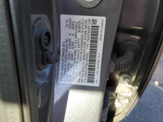 2HGFC2F68LH505262 - 2020 HONDA CIVIC LX BLACK photo 13