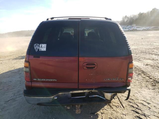 1GNEC16T71J257454 - 2001 CHEVROLET SUBURBAN C1500 BURGUNDY photo 6