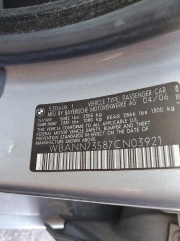 WBANN73587CN03921 - 2007 BMW 530 XIT GRAY photo 13