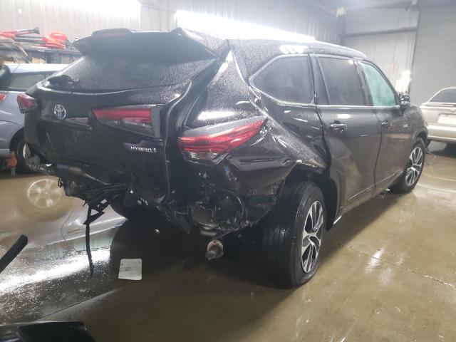 5TDGBRCH9MS063714 - 2021 TOYOTA HIGHLANDER HYBRID XLE BLACK photo 3