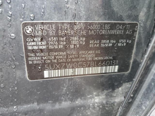 5UXZW0C57BL660131 - 2011 BMW X5 XDRIVE35D CHARCOAL photo 12