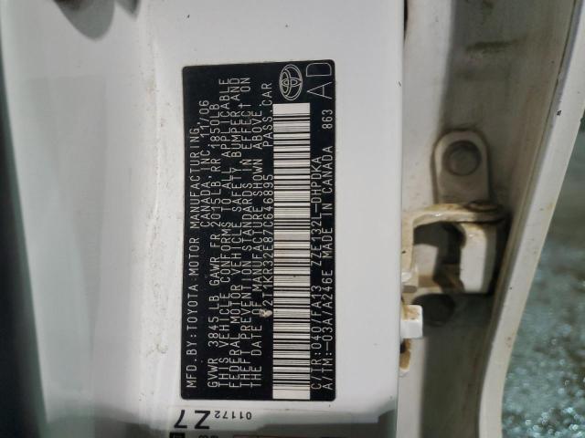 2T1KR32E87C646895 - 2007 TOYOTA MATRIX AUT XR WHITE photo 12