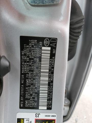 2T1BU4EE4BC689980 - 2011 TOYOTA COROLLA BASE SILVER photo 13