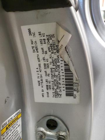 4A3AK24F77E009796 - 2007 MITSUBISHI ECLIPSE GS SILVER photo 12