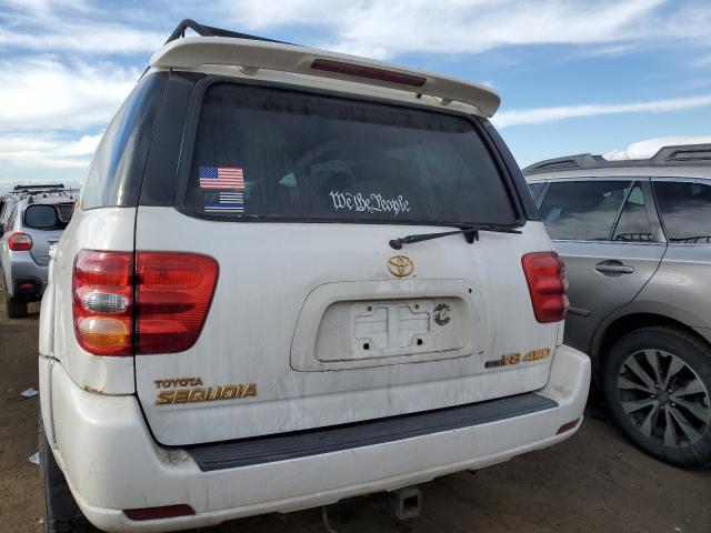 5TDBT48A31S056646 - 2001 TOYOTA SEQUOIA LIMITED WHITE photo 6