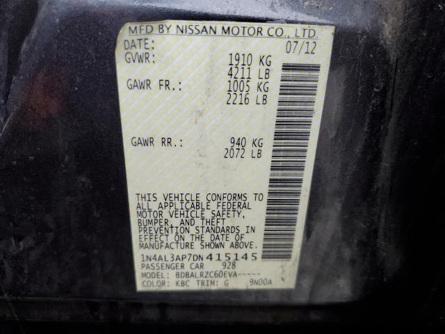 1N4AL3AP7DN415145 - 2013 NISSAN ALTIMA 2.5 GRAY photo 12