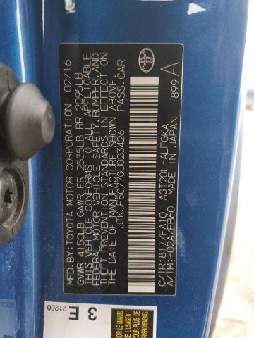 JTKJF5C77GJ023426 - 2016 TOYOTA SCION TC ლურჯი ფოტო 12