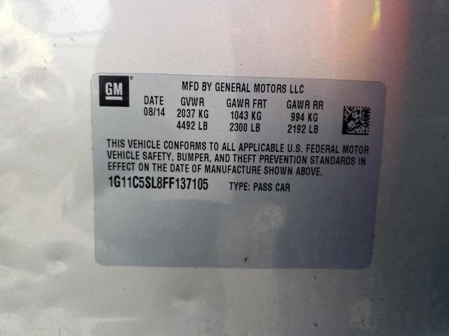 1G11C5SL8FF137105 - 2015 CHEVROLET MALIBU 1LT 米色 照片 12