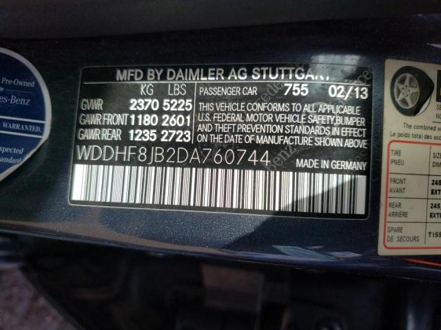 WDDHF8JB2DA760744 - 2013 MERCEDES-BENZ E 350 4MATIC GRAY photo 10