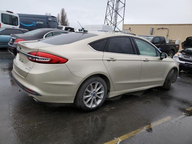 3FA6P0LU2HR381081 - 2017 FORD FUSION SE HYBRID GOLD photo 3