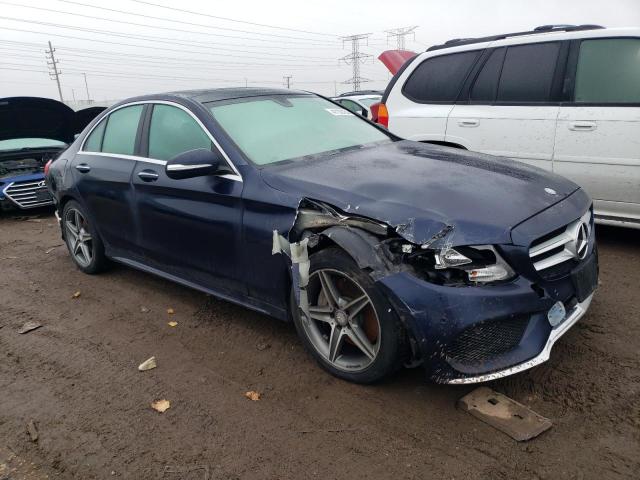 55SWF4KB3FU043481 - 2015 MERCEDES-BENZ C 300 4MATIC BLUE photo 4