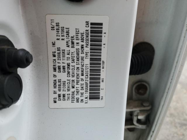 19UUA8F21CA007271 - 2012 ACURA TL WHITE photo 12