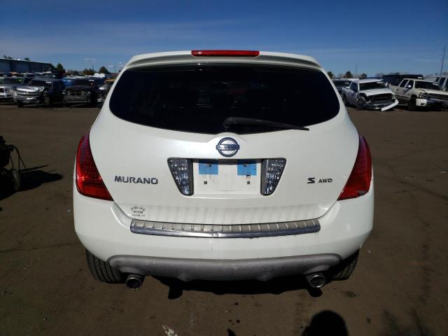 JN8AZ08W16W506417 - 2006 NISSAN MURANO SL WHITE photo 6