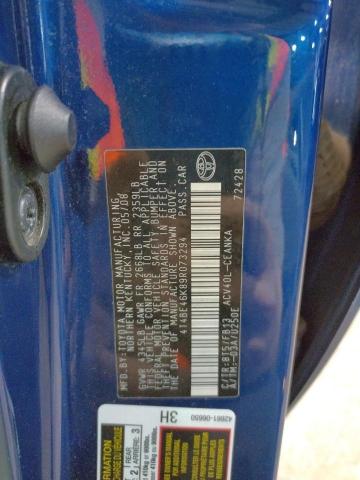 4T4BE46K89R073294 - 2009 TOYOTA CAMRY BASE BLUE photo 12