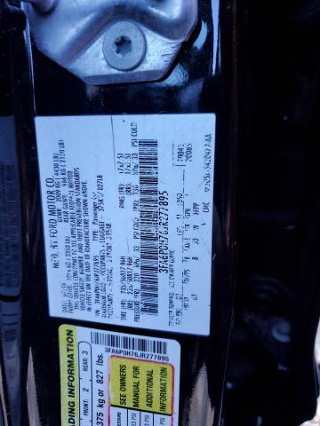 3FA6P0H76JR277895 - 2018 FORD FUSION SE BLACK photo 12