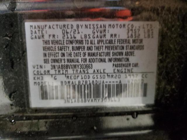 3N1AB8BVXMY303663 - 2021 NISSAN SENTRA S BLACK photo 13