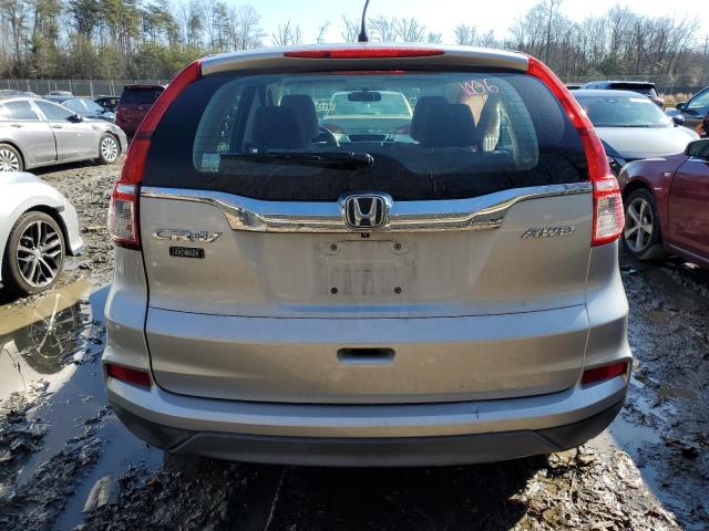 5J6RM4H34FL075237 - 2015 HONDA CR-V LX SILVER photo 6