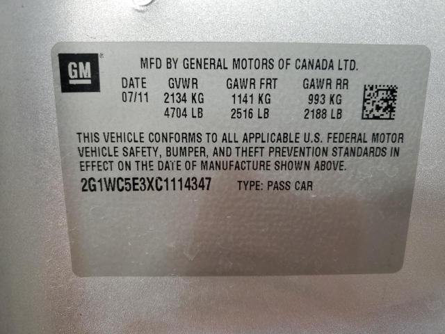 2G1WC5E3XC1114347 - 2012 CHEVROLET IMPALA LTZ SILVER photo 13