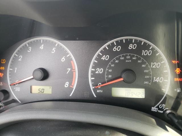 1NXBU4EE0AZ371125 - 2010 TOYOTA COROLLA BASE SILVER photo 9