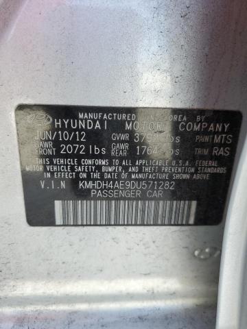 KMHDH4AE9DU571282 - 2013 HYUNDAI ELANTRA GLS SILVER photo 12