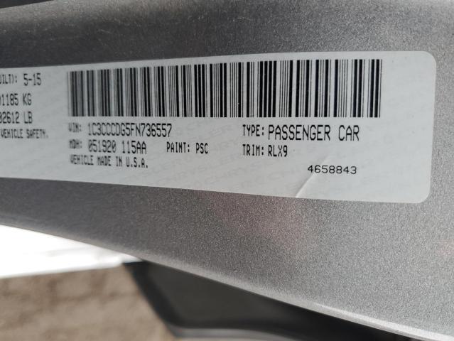 1C3CCCDG5FN736557 - 2015 CHRYSLER 200 S SILVER photo 12