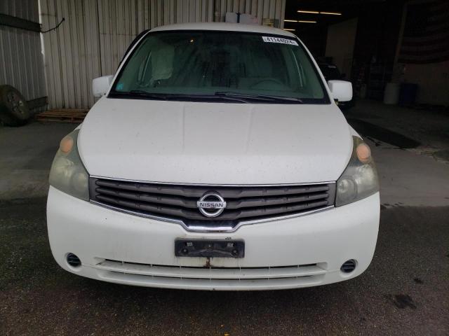 5N1BV28U08N117505 - 2008 NISSAN QUEST S WHITE photo 5