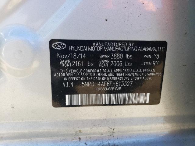 5NPDH4AE6FH613327 - 2015 HYUNDAI ELANTRA SE SILVER photo 13