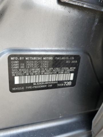 ML32A3HJ4KH006444 - 2019 MITSUBISHI MIRAGE ES GRAY photo 12