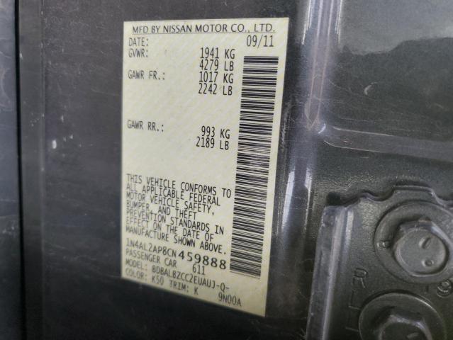 1N4AL2AP8CN459888 - 2012 NISSAN ALTIMA BASE GRAY photo 12