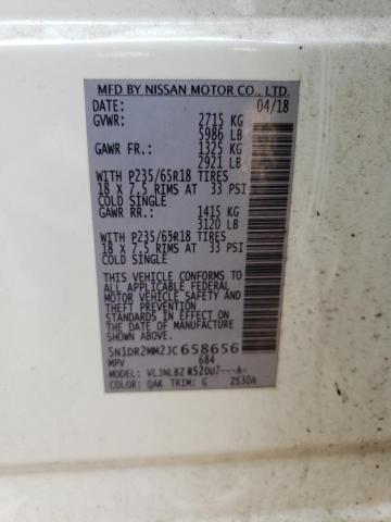 5N1DR2MM2JC658656 - 2018 NISSAN PATHFINDER S WHITE photo 12