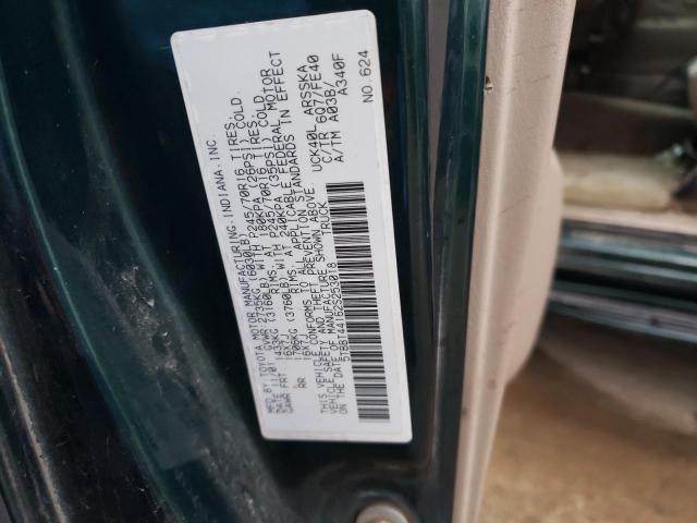 5TBBT44162S253018 - 2002 TOYOTA TUNDRA ACCESS CAB GREEN photo 12