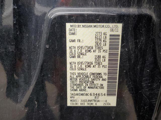 5N1AR1NB5BC634654 - 2011 NISSAN PATHFINDER S 黑色 照片 14