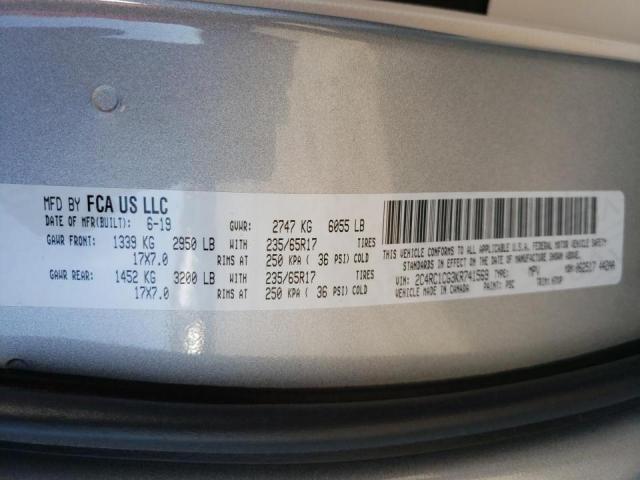 2C4RC1CG3KR741569 - 2019 CHRYSLER PACIFICA LX GRAY photo 13