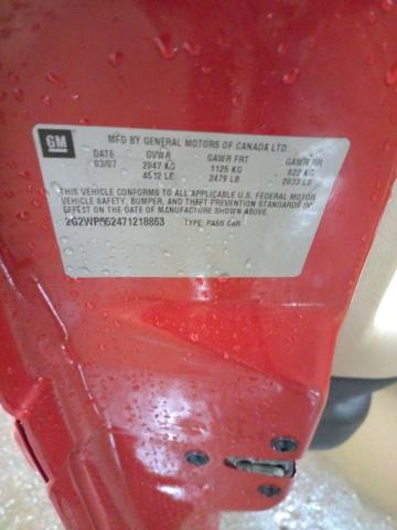 2G2WP552471218863 - 2007 PONTIAC GRAND PRIX 红色 照片 12