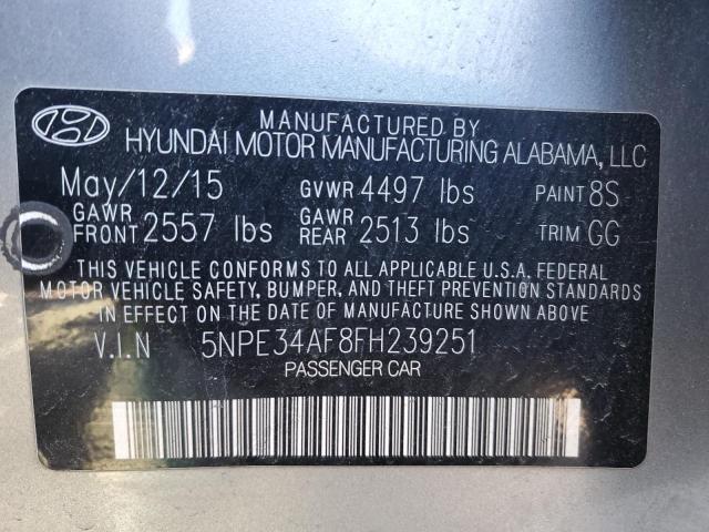 5NPE34AF8FH239251 - 2015 HYUNDAI SONATA SPORT GRAY photo 12