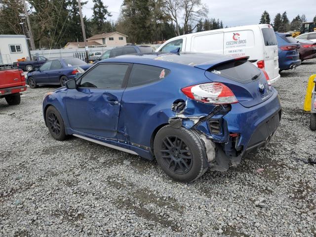 KMHTC6AE1GU272265 - 2016 HYUNDAI VELOSTER TURBO BLUE photo 2