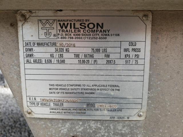 1W14543S9H2268896 - 2017 WILSON TRAILER WHITE photo 10