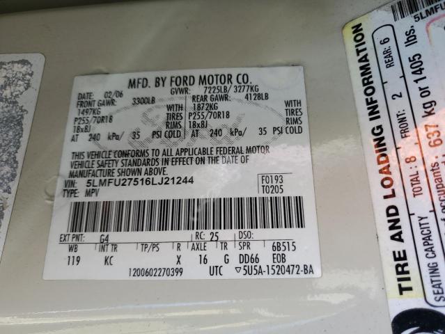 5LMFU27516LJ21244 - 2006 LINCOLN NAVIGATOR 白色 照片 13