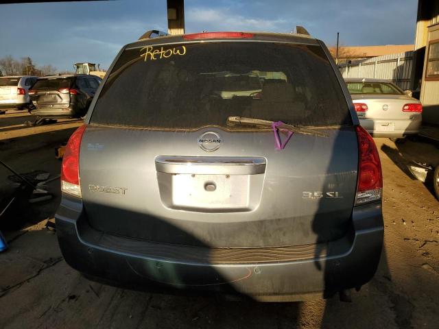 5N1BV28U38N104876 - 2008 NISSAN QUEST S BLUE photo 6