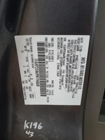 1FAHP35N69W196868 - 2009 FORD FOCUS SE GRAY photo 12