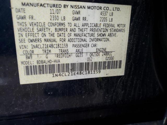 1N4CL21E48C181159 - 2008 NISSAN ALTIMA HYBRID BLUE photo 12