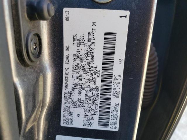 5TFRM5F15EX067880 - 2014 TOYOTA TUNDRA DOUBLE CAB SR/SR5 GRAY photo 13