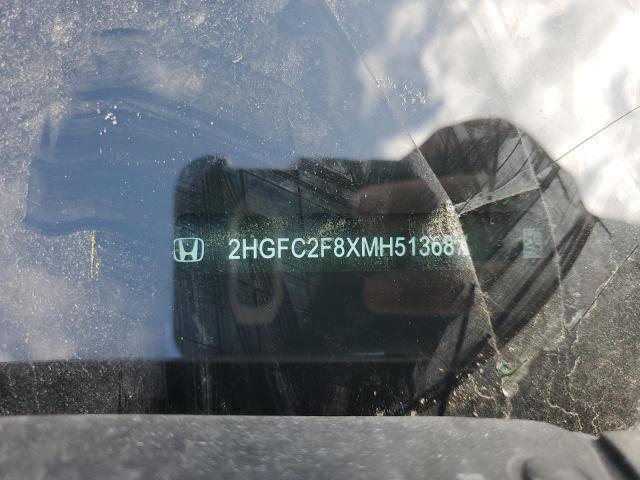 2HGFC2F8XMH513687 - 2021 HONDA CIVIC SPOR WHITE photo 12