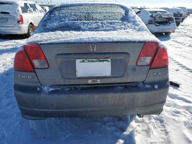 2HGES16575H514909 - 2005 HONDA CIVIC DX LX GRAY photo 6