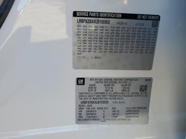 LRBFX2SAXLD195950 - 2020 BUICK ENVISION ESSENCE Beyaz fotoğraf 12